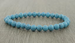 Бирюза (имитация) 6мм, браслет "Классика" длина 17см
