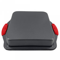 Форма для запекания Easy 28х22х5см, s0,4мм, квадратная, из углеродистой стали с антипригарным покрытием, съемные силиконовые ручки, Regent (Китай) - Домашняя мода фото 3