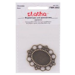 Zlatka Основа FMK-B02 37 х 43 мм 5 х 1 шт 03 под античное серебро  фото 3