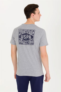 U. S. Polo Assn Мужская серая меланжевая футболка с круглым вырезом - U.s. polo assn фото 8