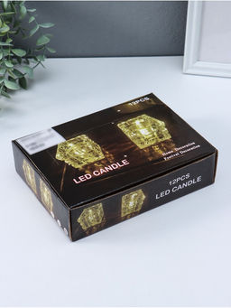 Цена за 2 шт. Светодиодная свеча LED - ночник RISALUX «В кубе», 3×LR1130, прозрачный, 4.7×4.7×4.7 см