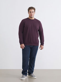 B?y?k Beden Bisiklet Yaka Erkek Sweatshirt