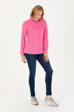 U. S. Polo Assn Женская розовая рубашка с длинным рукавом - U.s. polo assn фото 11