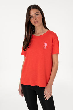 Kad_n K_rm_z_ Bisiklet Yaka Ti__rt Sepette S_rpriz _ndirim