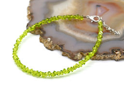 Браслет из циркона огранка 3мм цвет хризолит, 18см