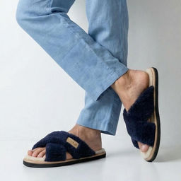 Тапочки-слайдеры арт. М4/02-07 Ультрамарин