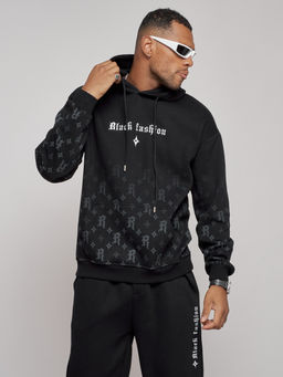 Спортивный костюм мужской трикотажный демисезонный черного цвета 12010Ch