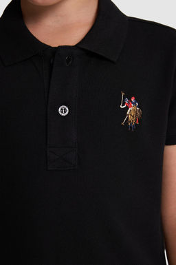 Erkek _ocuk Siyah Polo Yaka Basic Ti__rt