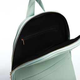 Рюкзак женский из искусственной кожи на молнии, 2 кармана, цвет зелёный - Simaland фото 5
