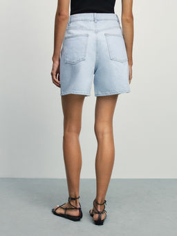 Джинсовые шорты с высокой посадкой / Zarina  фото 5