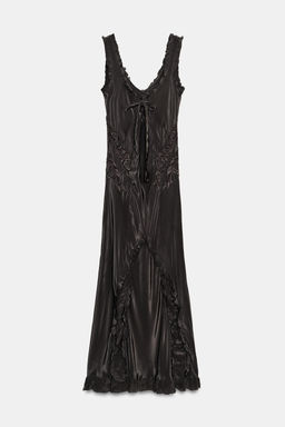 VESTIDO LARGO BORDADOS ZW COLLECTION / Gris antracita - Zara фото 9