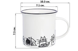 Кружка 240 мл 10,3*7,1*7,5 см БЕЗ КОТА ЖИЗНЬ НЕ ТА Жизнь кошек NEW BONE CHINA - Elan gallery фото 2