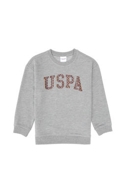 Erkek _ocuk Gri Melanj Bisiklet Yaka Sweatshirt