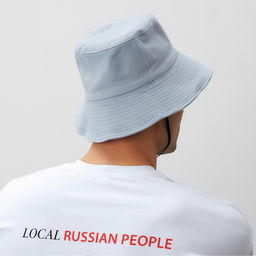 Панама двусторонняя унисекс MINAKU, цвет голубой, молочный, размер 56