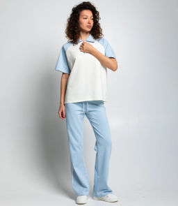 Спортивный костюм #КТ6605 (3), голубой, кремовый - Dommod фото 2