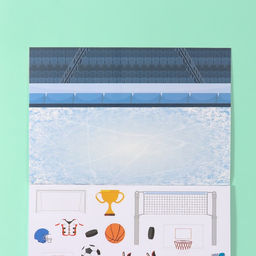 Наклейки в книжке «Спортик», 3 фона, 20.7×14.2 см