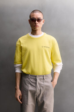 CAMISETA RELAXED FIT TEXTO ESTAMPADO / Amarillo - Zara фото 2
