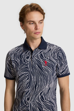 Erkek Lacivert Regular Fit Polo Yaka Basic Ti__rt - U.s. polo assn фото 2