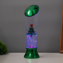Лава лампа Елка LED 3хААА, USB зеленый 6.5?6.5?23.7 см