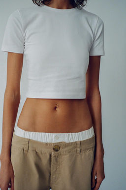 CROPPED STRETCH T-SHIRT - Zara фото 4