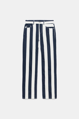 JEANS ZW COLLECTION RECTOS TIRO MEDIO RAYAS / Blanco / Marino
