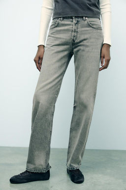 TRF STRAIGHT-LEG MID-RISE JEANS - Zara фото 2