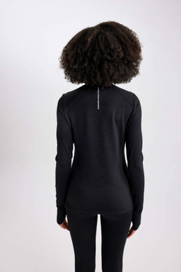 DeFactoFit Футболка с длинным рукавом и воротником стандартной посадки с принтом  фото 8