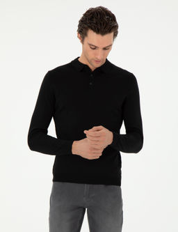 Черный базовый свитер узкого кроя - Cacharel фото 3