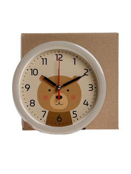 Будильник «Медвежонок», плавный ход, d=15 см, бежевый