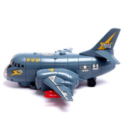 Самолет Транспортный, работает от батареек, световые и звуковые эффекты, цвет серый - Simaland фото 2