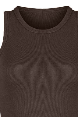 Kahverengi-Tas 2li Paket Vucuda Oturan Crop Halter Yaka Fitilli Esnek Orme Atlet TWOSS21AL0058