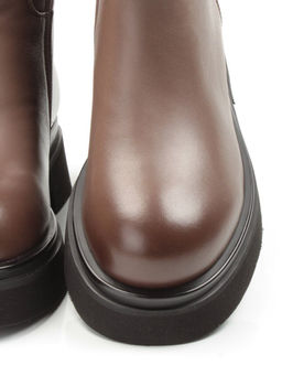 02-FG678-2BM BROWN Сапоги зимние женские (натуральная кожа, натуральный мех (еврозима))