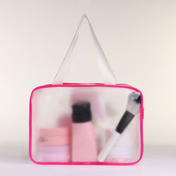 Косметичка-сумка на молнии для бассейна, с ручками, с принтом Единорог, малиновая - Simaland фото 2