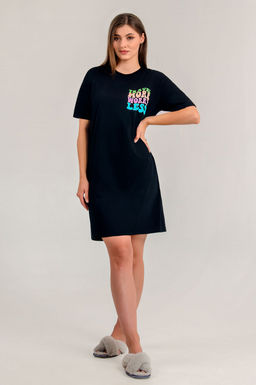 Арт. 4142 Туника женская 44-54(6 шт) Цвет:черный - Калинка фото 2