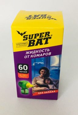Жидкость от комаров SuperBAT 60 ночей 45мл (1/24) (шт.)