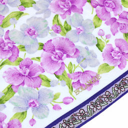 "Япония-2030" Полотенце махровое 50х90см, плотность 300гр/м2, 100% хлопок, "Орхидея светлая", белый, Bolangde (Китай)