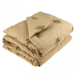 Одеяло 1,5 спальное "Н" "Верблюд", универсальное/всесезонное, 140х205 см, наполнитель 300г/м2, термоскрепленная верблюжья шерсть (30%/70%п/э), чехол поплекс "Премиум" (п/э 100%) стеганое, упак "Компакт" пакет ПВХ, еврослот, д25х55см/1кг, "Домашняя мо