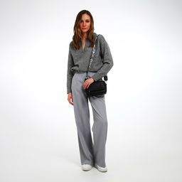 Сумка женская кросс-боди TEXTURA на молнии, 21×7×13 см, чёрная