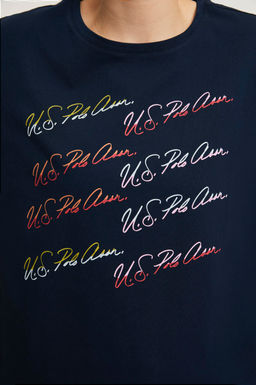 Kad_n Lacivert Bisiklet Yaka Ti__rt
