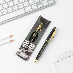 Ручка шариковая, синяя паста 1.0 мм пластик, подарочная 23 февраля - Artfox фото 5