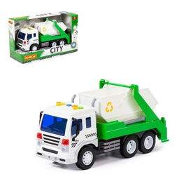 Автомобиль инерционный "Сити" контейнеровоз свет,звук (зелёный) (в коробке) арт.86198 /8