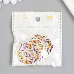 Цена за 4 шт. Декор для творчества акрил Цветочный венок, 0.2?3.8?4.3 см