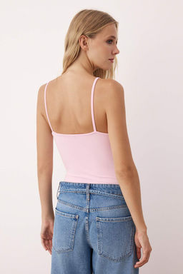 Pembe Ask?l? Esnek Vucuda Oturan Alttan C?tc?tl? Orme Body TWOSS25BD00028