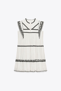 ZW COLLECTION EMBROIDERED SHORT DRESS - Zara фото 6