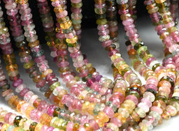 Бусины из турмалина рондель огранка 5*3мм, 39см, 155 бусин Радуга камня