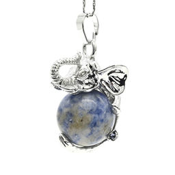 Подвеска Слон на шаре 19*33мм с лазуритом