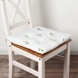 Подушка на стул Этель. Цветочек, 42?42?7 см, белая