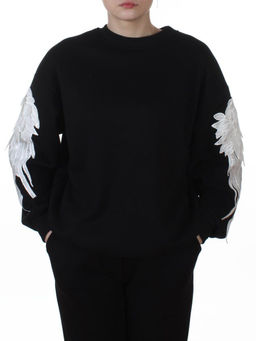 3416/3417 BLACK Костюм спортивный утепленный женский (95% хлопок, 5% эластан)