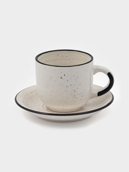 Чайная пара Доляна Nature, 2 предмета: чашка 260 мл, блюдце d=15 см, керамика, бежевая