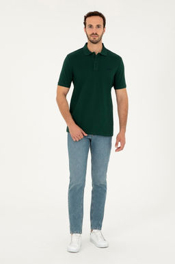 Футболка U.S. Polo Assn темно-зеленая хлопок фото 4